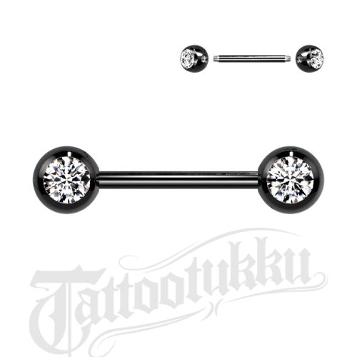 Nipple Barbell &ndash; Black / Clear